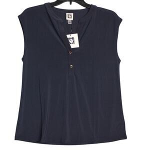 Anne Klein NWT‎ Size Small Navy Tank Sleeveless Blouse